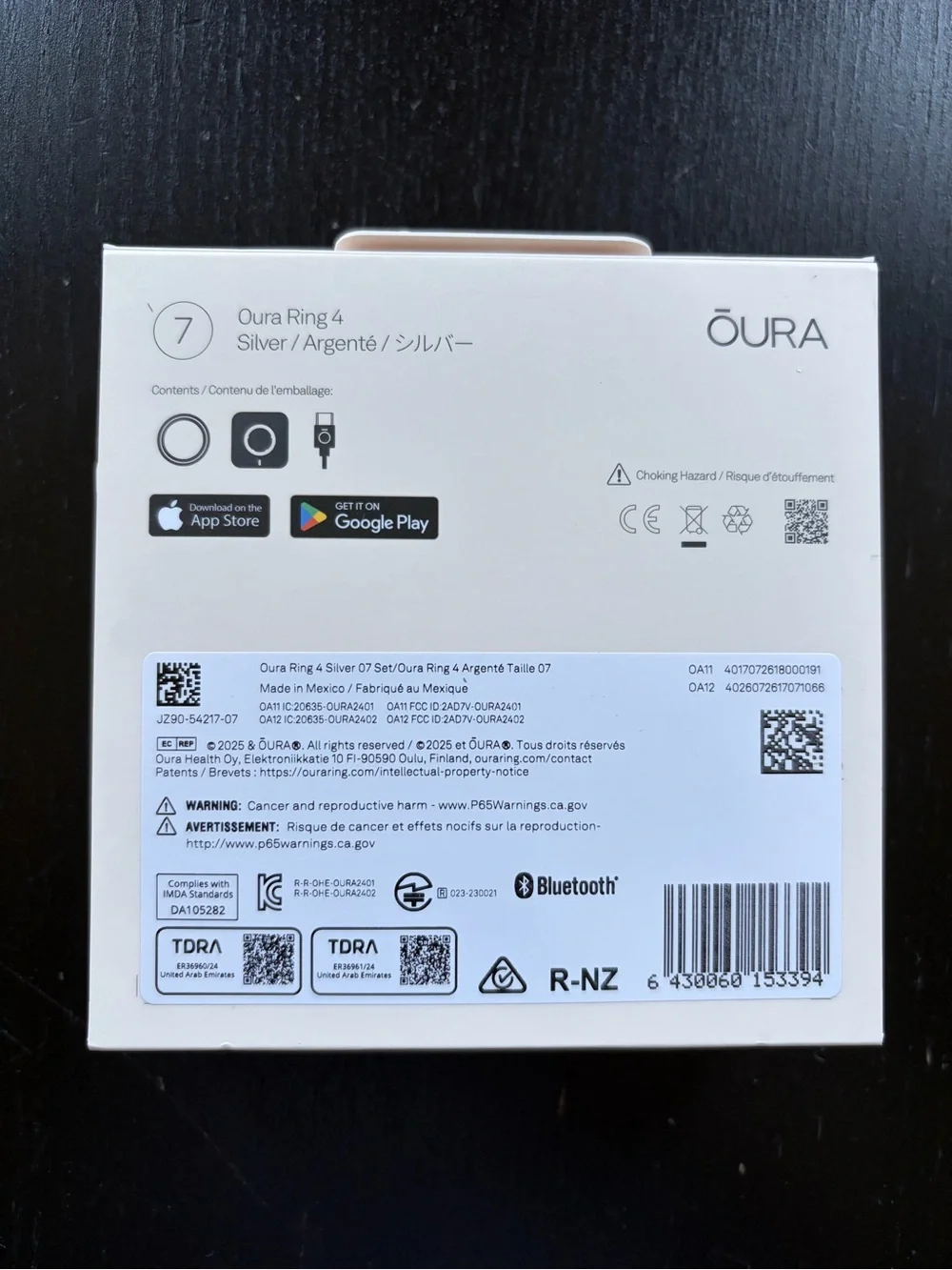 Oura 4 Smart Ring - Silver Size 7 NWT - Picture 9 of 11
